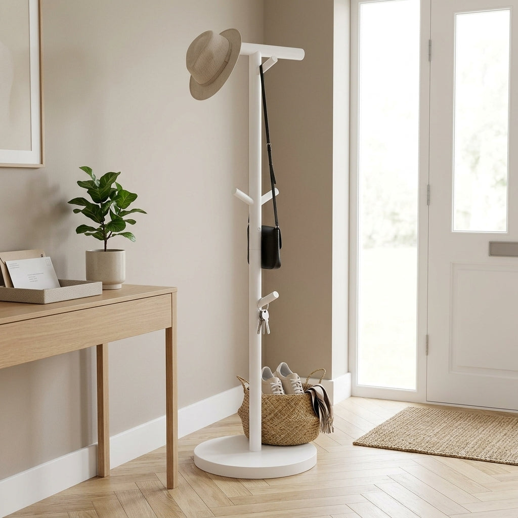 Porte-Manteau sur Pied Blanc Bois Enfant, vue 4 sur 4