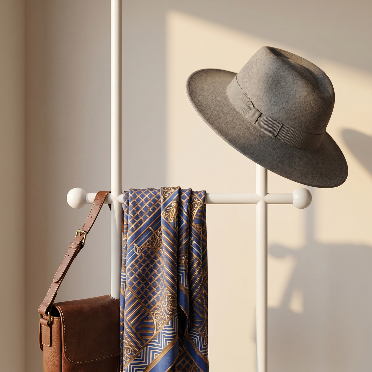 Porte-Manteau sur Pied Blanc Noir Porte-Parapluie, vue 3 sur 4