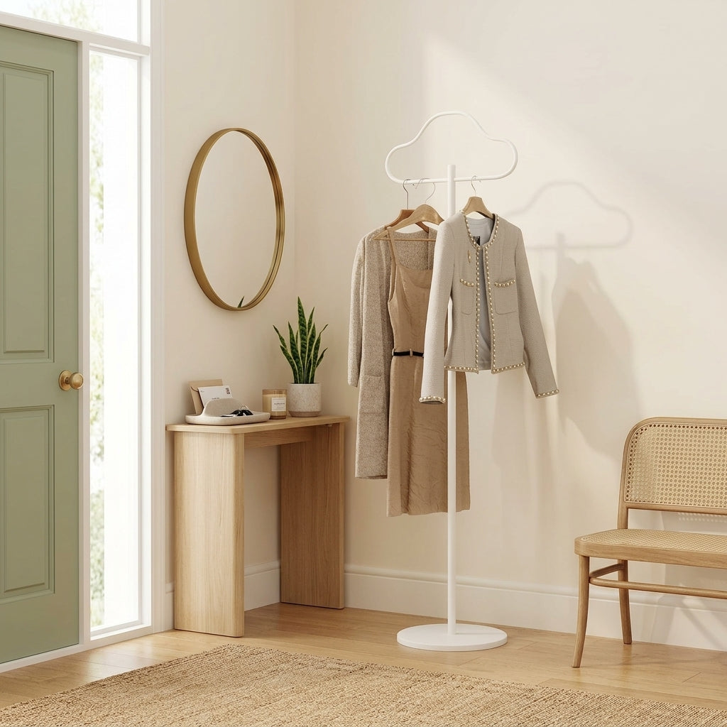 Porte-Manteau sur Pied Blanc Nuage, vue 1 sur 4