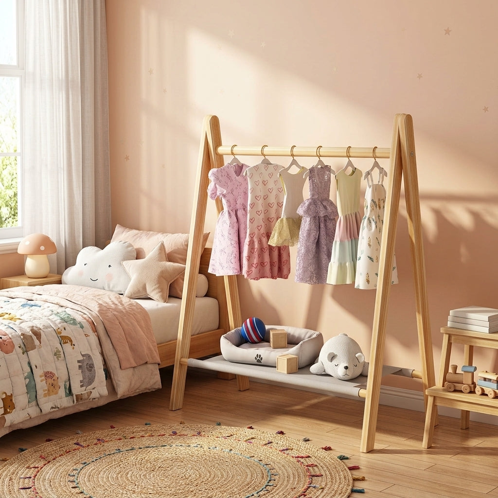 Porte-Manteau sur Pied Bois Bébé, vue 2 sur 5