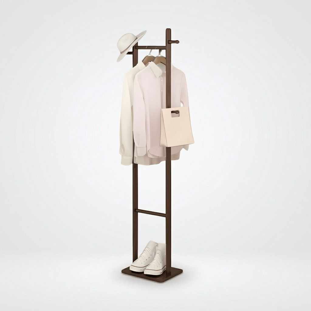 Porte-Manteau sur Pied Bois Foncé, vue 4 sur 4
