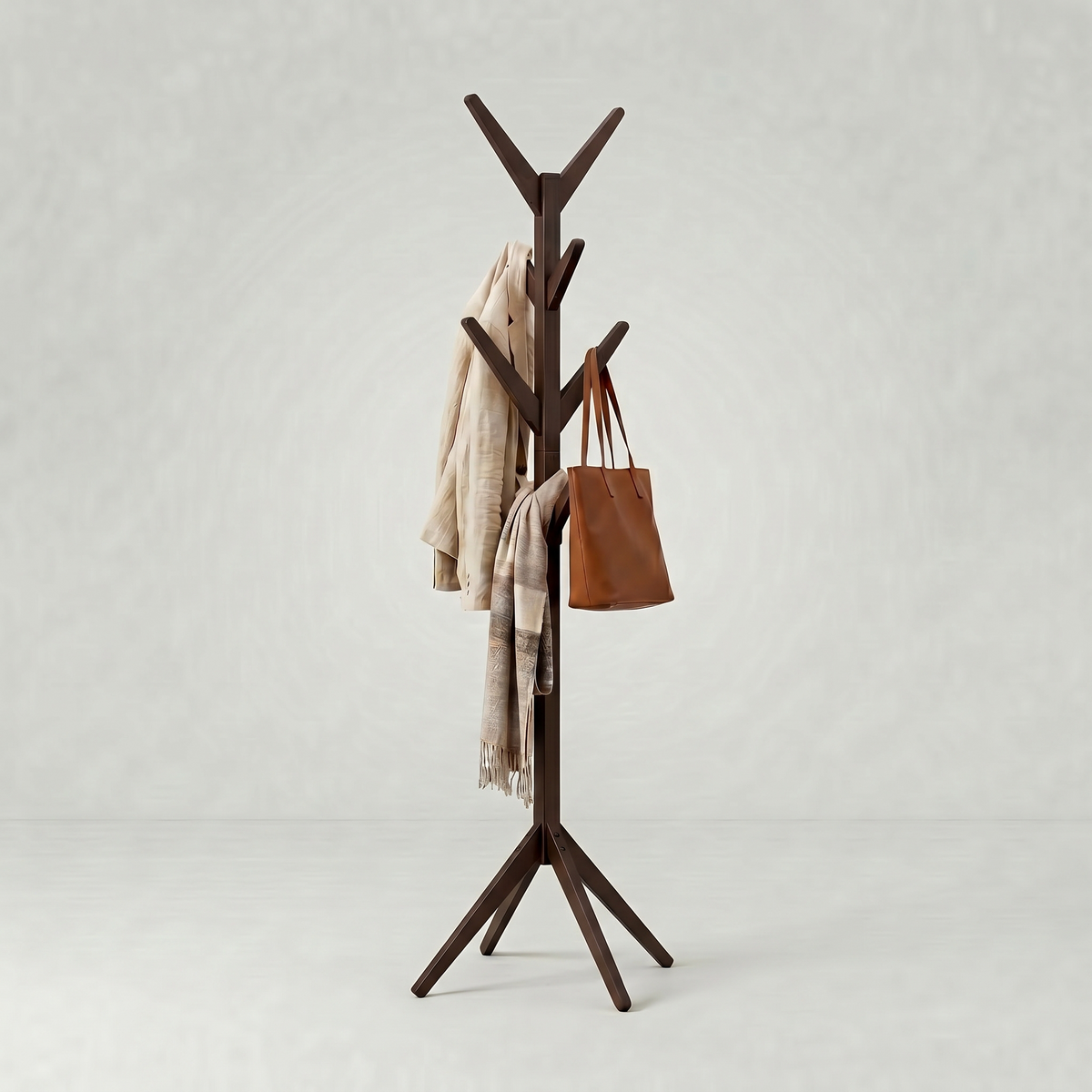 Porte-Manteau sur Pied Bois Foncé Arbre Branches Croisées, vue 4 sur 4