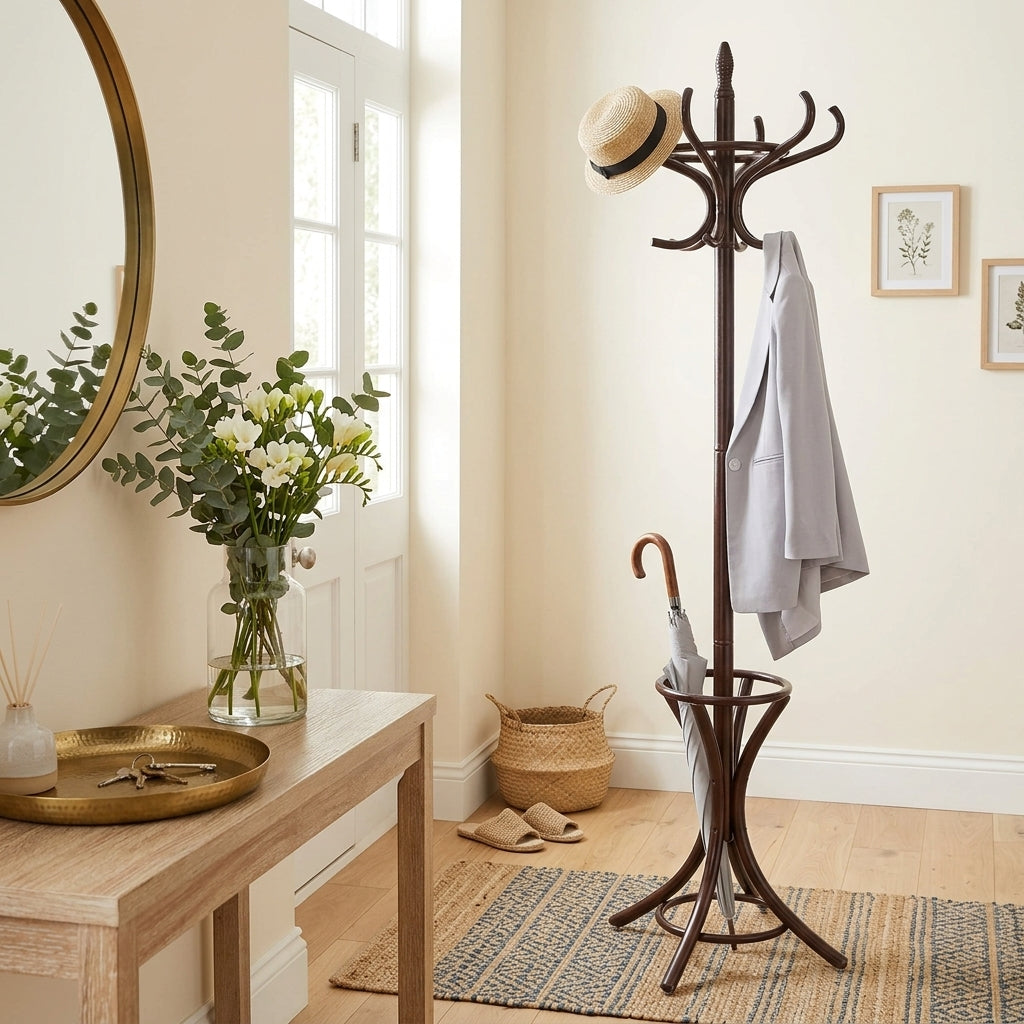 Porte-Manteau sur Pied Brun Perroquet, vue 1 sur 4