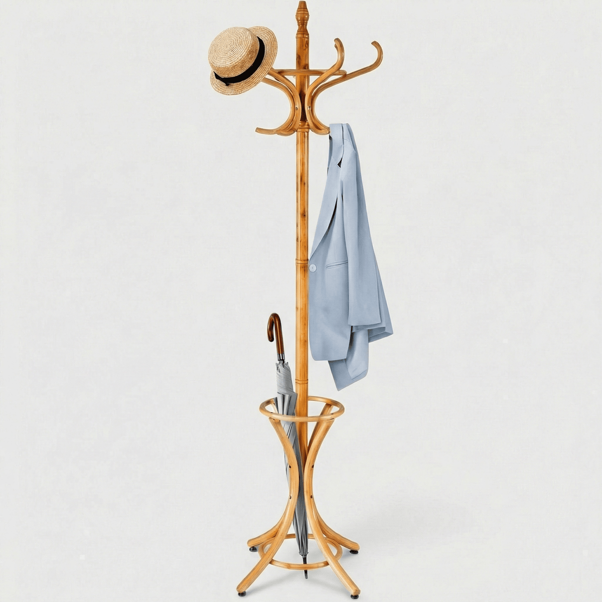 Porte-Manteau sur Pied Clair Bois Perroquet, vue 4 sur 4