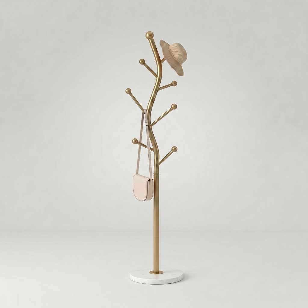 Porte-Manteau sur Pied Doré Arbre Courbé Boules, vue 4 sur 4