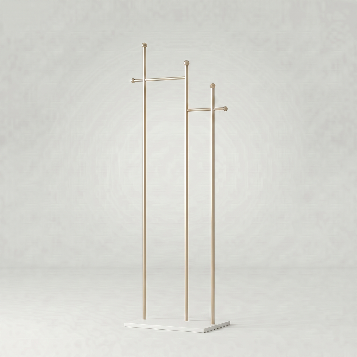 Porte-Manteau sur Pied Doré Penderie Socle Blanc, vue 4 sur 4