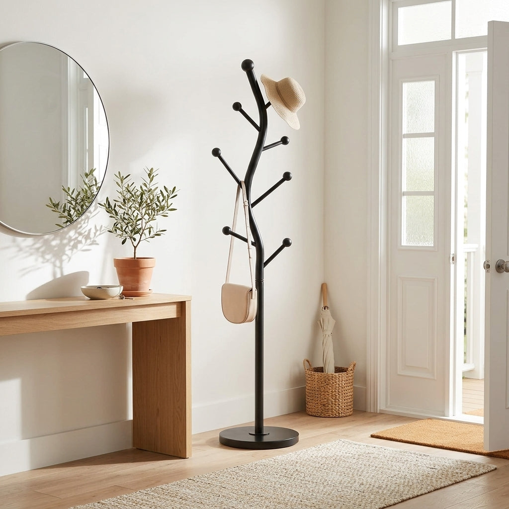Porte-Manteau sur Pied Noir Arbre Courbé Boules, vue 1 sur 4