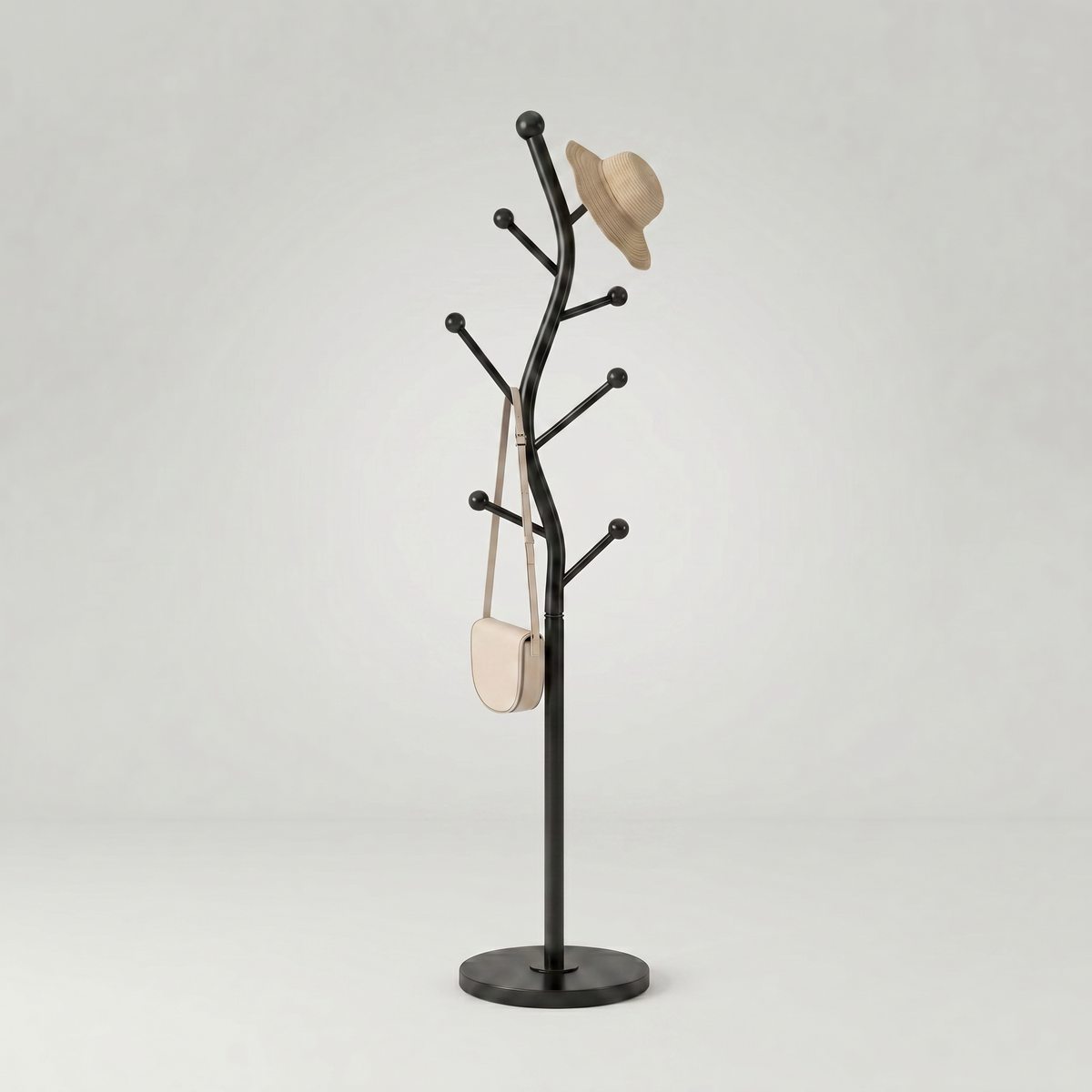 Porte-Manteau sur Pied Noir Arbre Courbé Boules, vue 4 sur 4