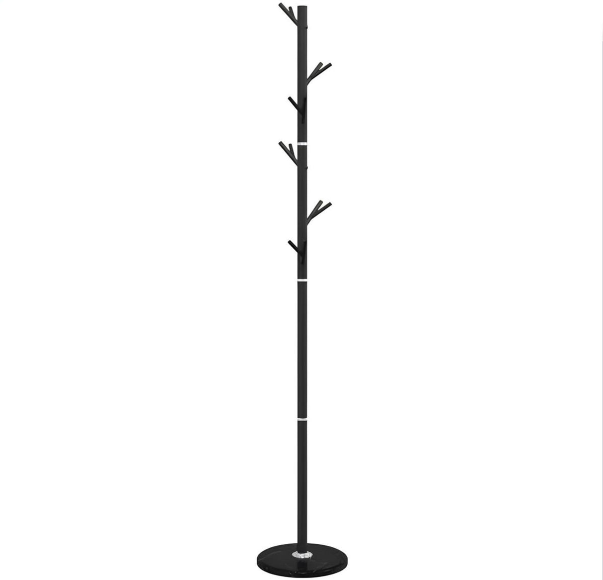 Porte-Manteau sur Pied Noir Arbre Rameaux Socle Rond, vue 4 sur 5