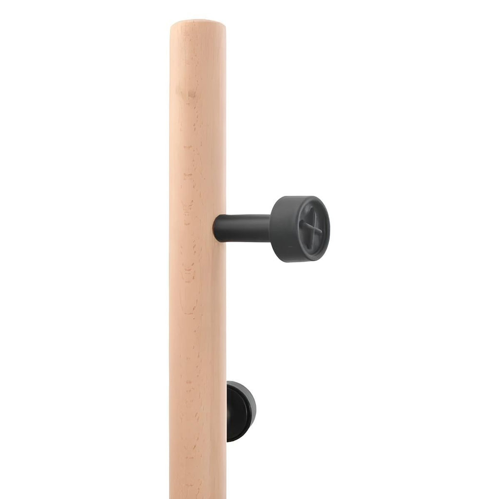 Porte-Manteau sur Pied Noir Fût Bois Patères Étagées, vue 4 sur 4