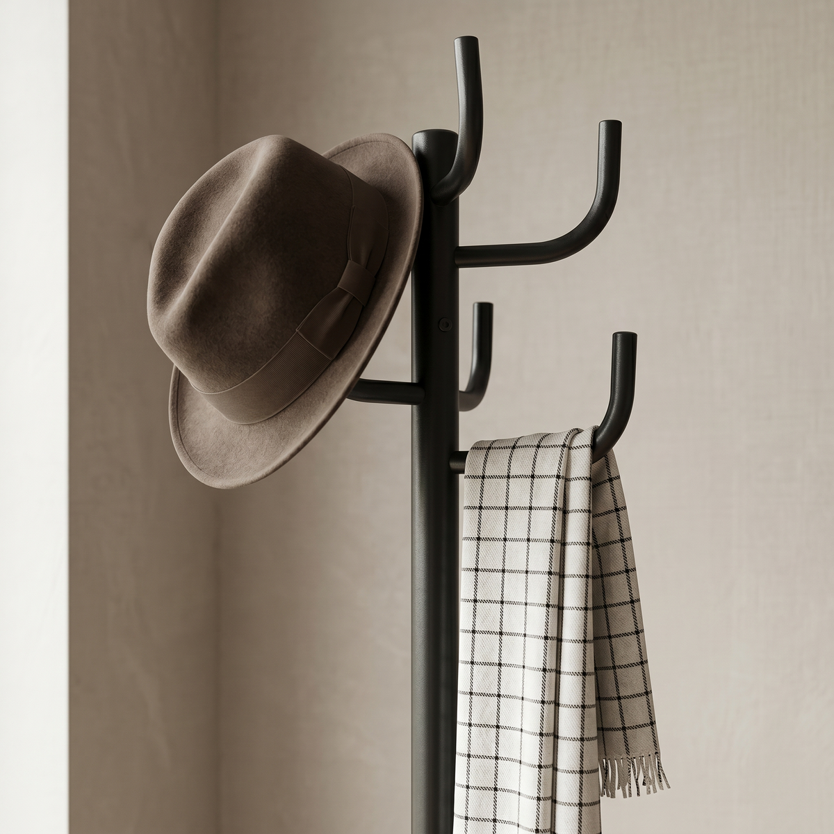 Porte-Manteau sur Pied Noir Métal Perroquet, vue 3 sur 4