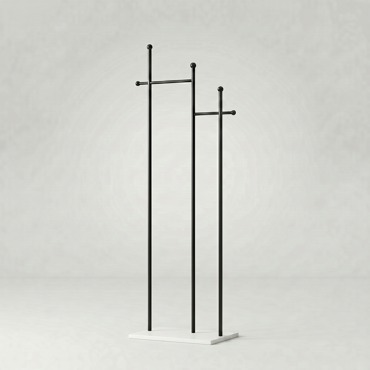 Porte-Manteau sur Pied Noir Penderie Socle Blanc, vue 4 sur 4