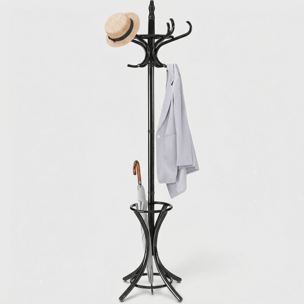 Porte-Manteau sur Pied Noir Perroquet Courbé Porte-Parapluie, vue 4 sur 4
