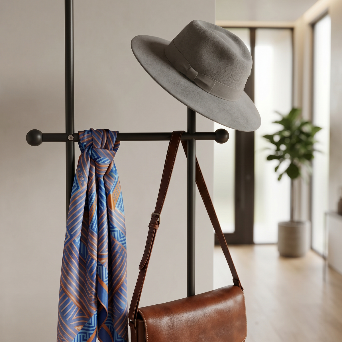 Porte-Manteau sur Pied Noir Porte-Parapluie, vue 2 sur 4