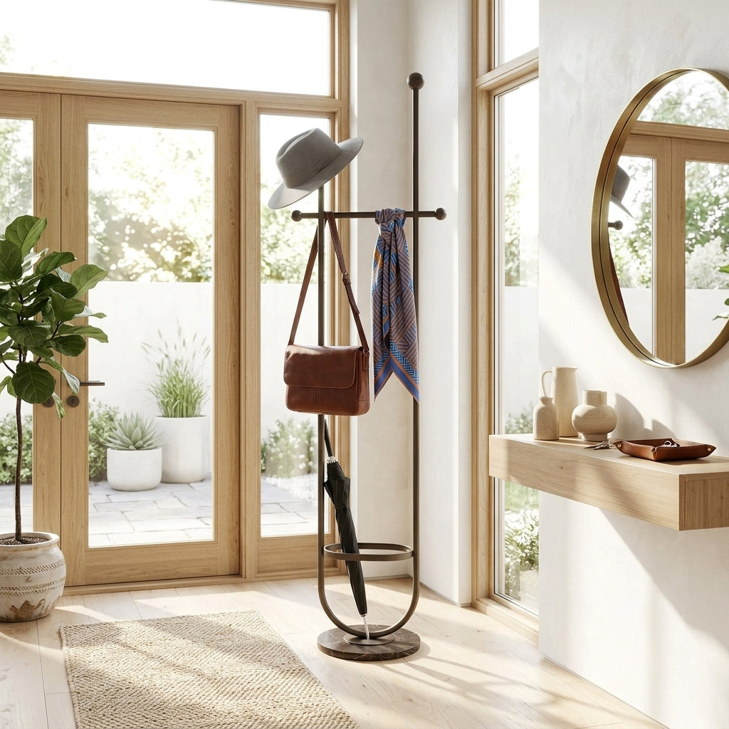 Porte-Manteau sur Pied Noir Porte-Parapluie, vue 3 sur 4