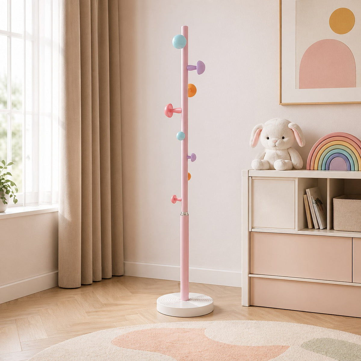 Porte-Manteau sur Pied Rose Enfant, vue 1 sur 4
