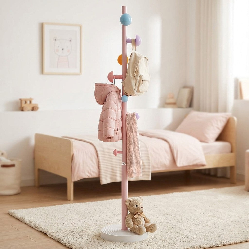 Porte-Manteau sur Pied Rose Enfant, vue 2 sur 4