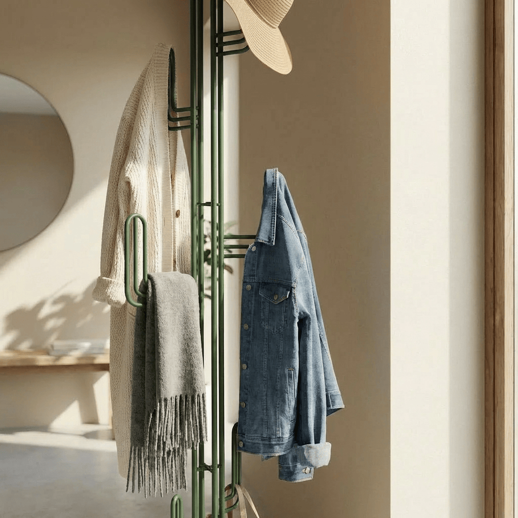 Porte-Manteau sur Pied Vert Cactus, vue 3 sur 5