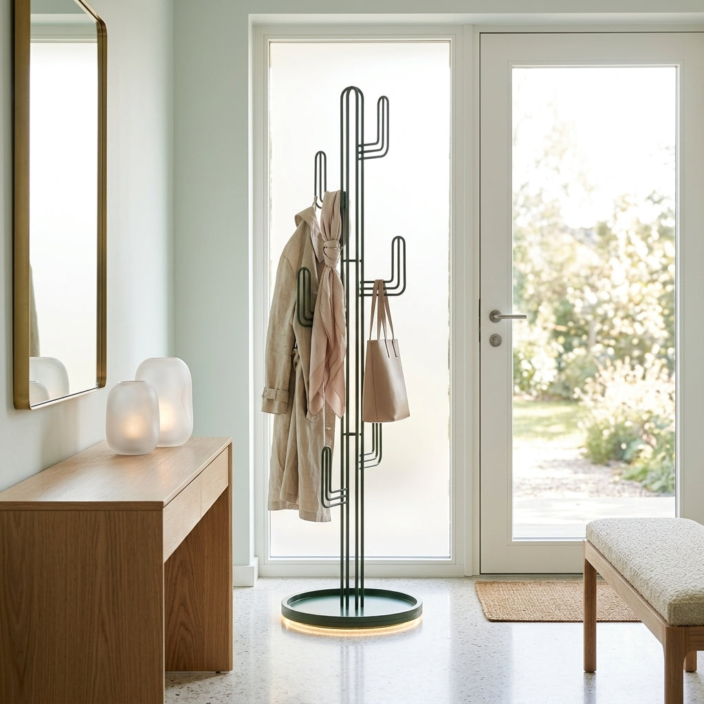 Porte-Manteau sur Pied Vert Cactus, vue 4 sur 5